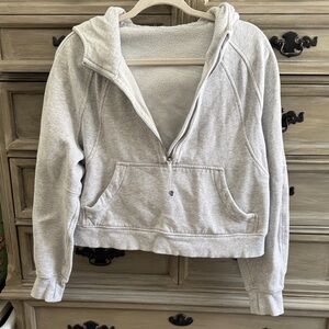 lululemon athletica Gray scuba quarter zip hoodie M/L